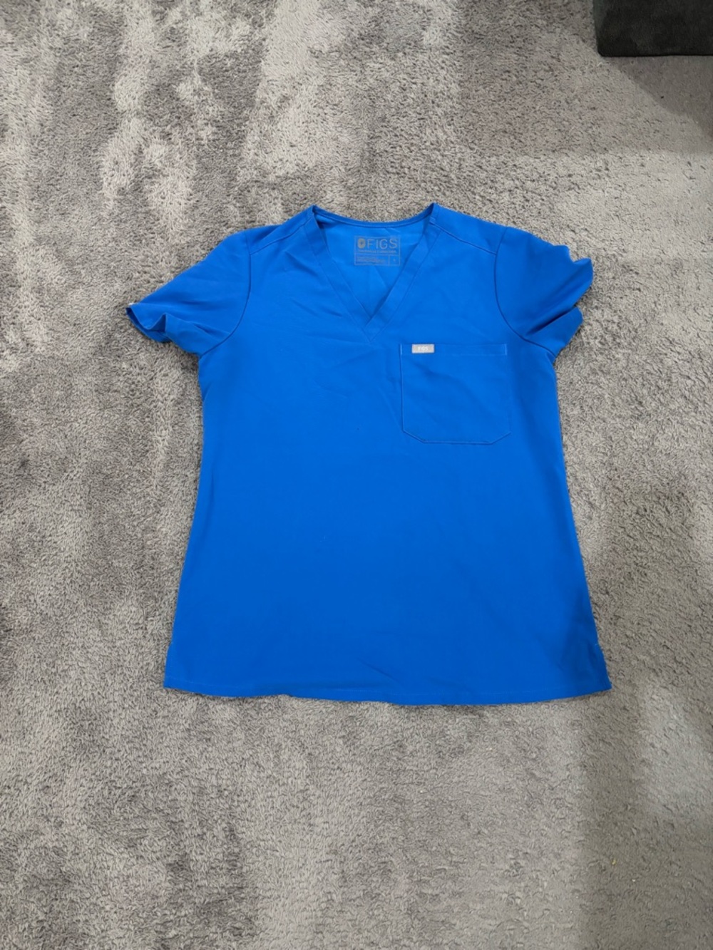 Small FIGS Royal Blue Scrub Top